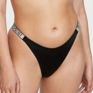 🖤 Victoria's Secret Women's M Junior's L Rhinestone Sparkly Swim Bottom